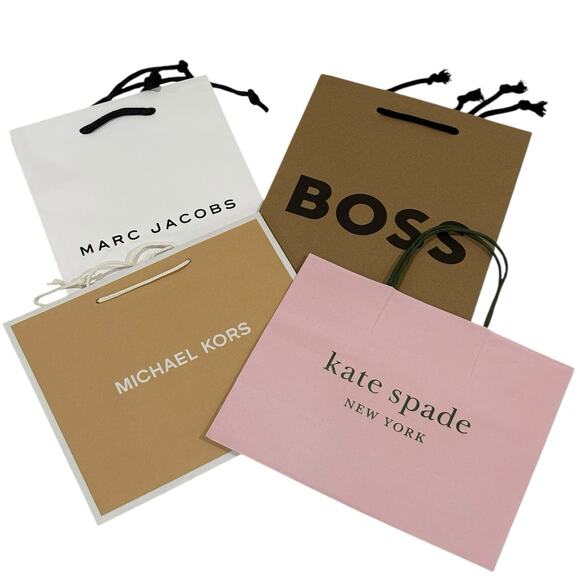 Lot 4 Designer Shopping Gift Paper Bags Marc Jacobs Michael Kors Kate Spade Boss - Picture 1 of 5